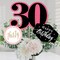 Big Dot of Happiness Chic 30th Birthday - Pink, Black and Gold - Birthday Party Centerpiece Sticks - Table Toppers - Set of 15